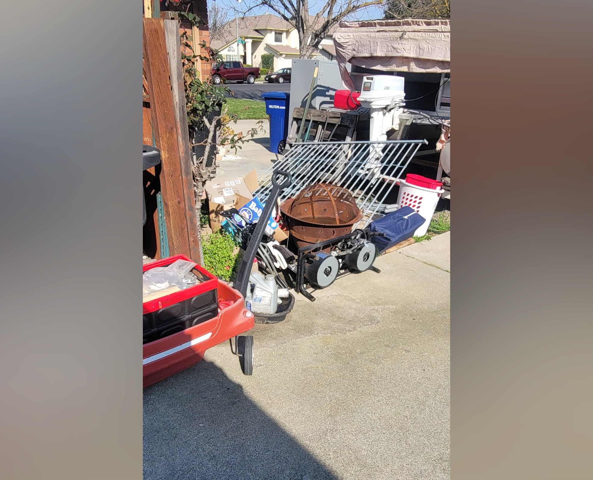 Before project photo 2 showing backyard & pool area junk removal - modesto in Modesto, CA