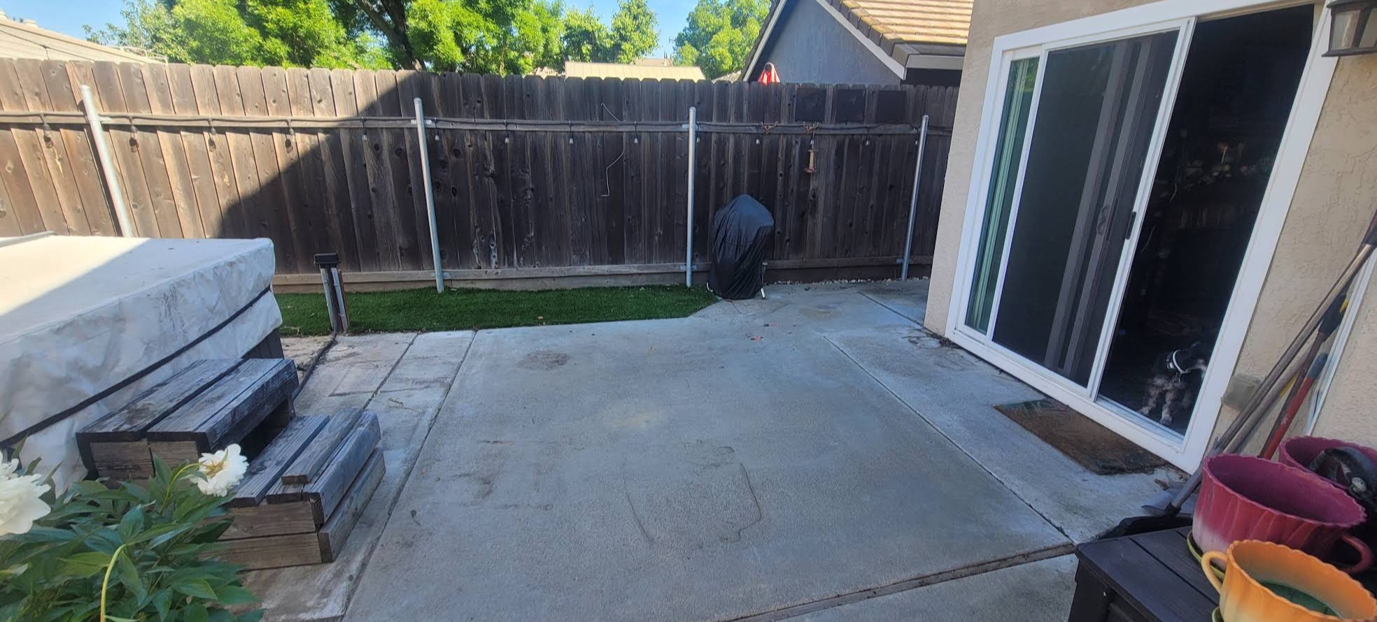 After project photo 4 showing backyard & pool area junk removal - modesto in Modesto, CA